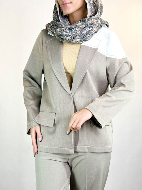 کت تک زنانه دورنگ کد33742